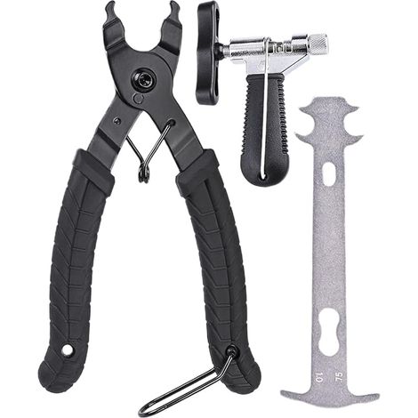 Herramienta para cadena de bicicleta, herramienta para desmontar la cadena de bicicleta - Kit multifuncional de reparación de bicicletas, cortador de cadena, conector, kit de herramientas para cadena  (1/5)