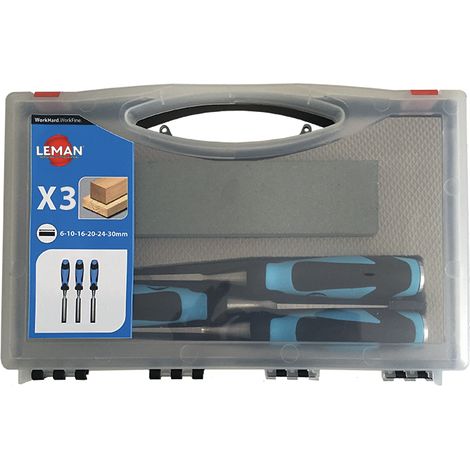 Set mit 3 Stechbeiteln LEMAN Griff aus zwei Materialien + 1 Stein - 780.500.03