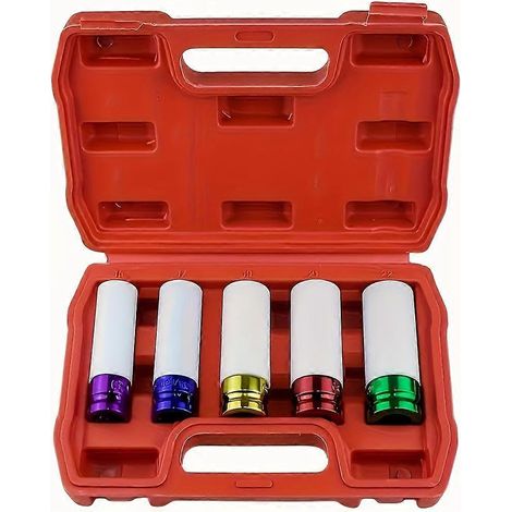Jeu de 5 douilles à impact 1/2 pouce avec protection anti-rayures, conception à puits profond (1/5)