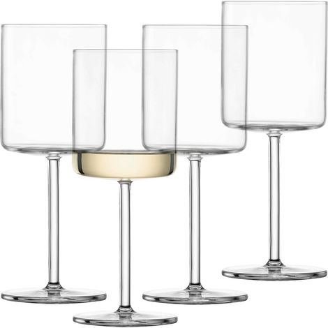 Verres à vin blanc Modo (set de 4), verres à vin rectilignes pour vin blanc, verres en cristal résistant au lave-vaisselle, fabriqué en Allemagne (art. n° 119900) (1/5)