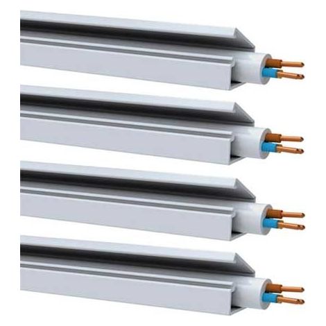 GGK LOT DE 4 MOULURES ÉLECTRIQUES ADHÉSIVES 7X12MM L.1,5M BLANCHE - WS10202
