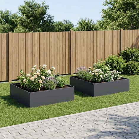 vidaXL Macetero de Jardín 2 uds. Gris antracita 100 x 100 x 30 cm (1/5)