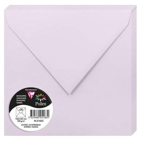 Enveloppe - CLAIREFONTAINE - Pollen - 120g - 165x165 mm - Violet