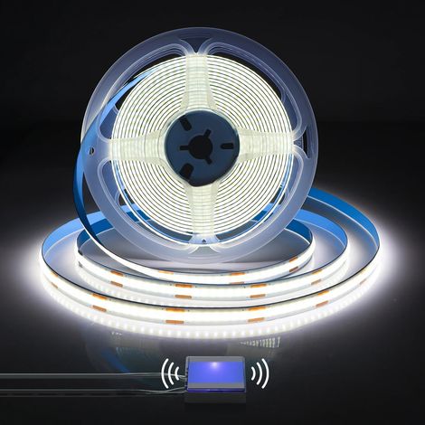 (Lumière blanche, 1 m) Bande lumineuse LED COB tactile finition miroir USB – barre lumineuse LED photosensible réglable (1/5)