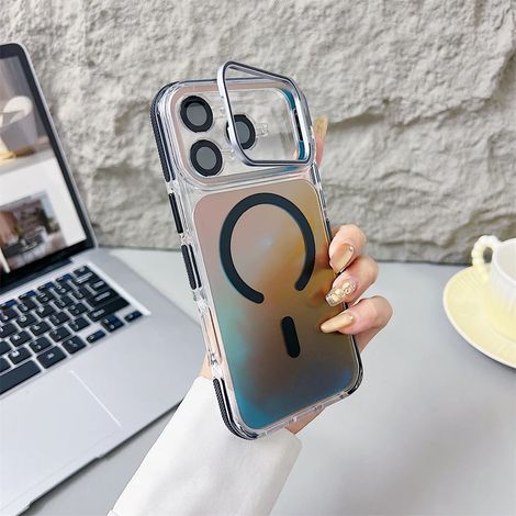 (iPhone 12 Pro, Noir) Étui de téléphone MagSafe avec support magnétique et protection d'objectif