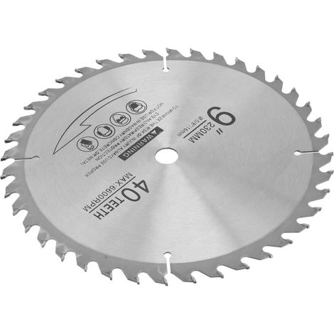 Lame de scie circulaire carbure 9 pouces 40 dents, 6600 tr/min, coupe rapide et précise pour menuiserie et bois (1/5)