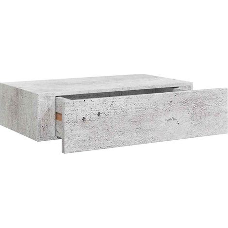 Wall-mounted Drawer Shelf Concrete Grey 40x23.5x10cm MDF vidaXL