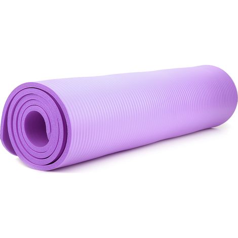 Tapis de yoga NBR élargi antidérapant, coussin de fitness polyvalent, 183 x 61 x 1cm, violet (1/5)