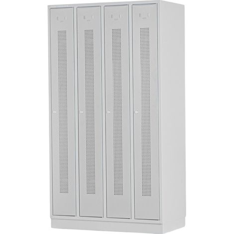 Vestiaire métallique 4 portes grises perforées MW Tools KL40G (1/5)