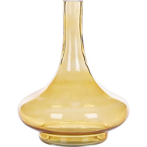 Jarrón de vidrio amarillo coloreado teñido accesorio decorativo moderno interior Paneer