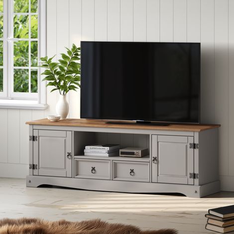 Corona Grey Wax Large Widescreen TV Unit (1/4)