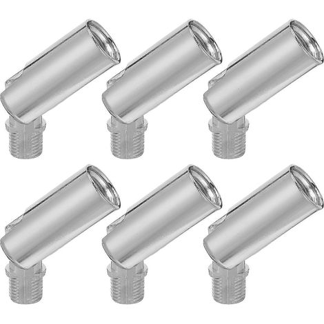Adaptateur pour plafonnier incliné (lot de 6) argenté - Rosace de suspension M10 à 180° pour lampe suspendue. (1/4)