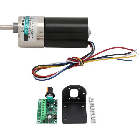 Moteur sans balais 24V XD-37GB365 avec régulateur de vitesse basse, 10 tr/min, pour machine-outil CNC, support inclus (1/5)