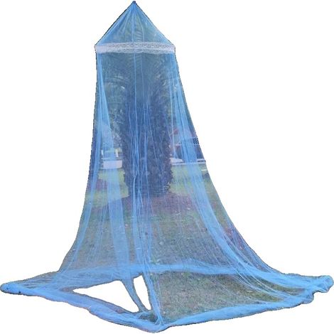 Moskito-Netz, langlebiges Polyester, einfache Installation, blau eine Größe (1/2)