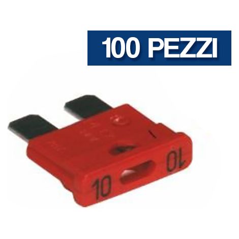 100 PZ FUSIBILE BILAMA 10 A ROSSO PER AUTO MOTO CAMPER CAMION (20252/1) (1/2)