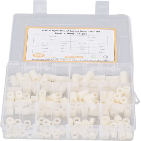 Kit de fixation de matériel de montage rond, entretoise de vis en Nylon blanc 150 pièces (1/5)