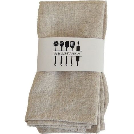 Lot de 5 serviettes de table rustiques en coton naturel, sets de table lavables – beige (1/5)