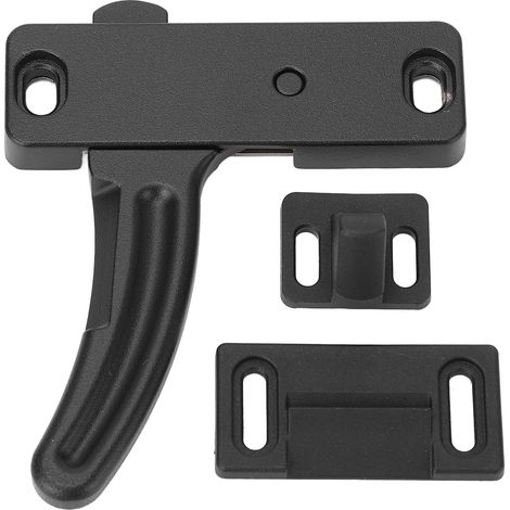 Ortviai Verrou de Porte Moustiquaire pour Camping-car – Métal Noir Robuste, Kit Complet (3 Pièces), Montage Facile