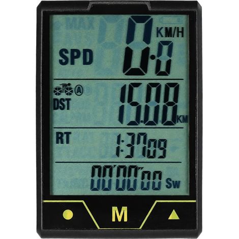 Compteur de vélo BOGEER sans fil/filaire, affichage vitesse odomètre température humidité, rétroéclairage (multifonction)