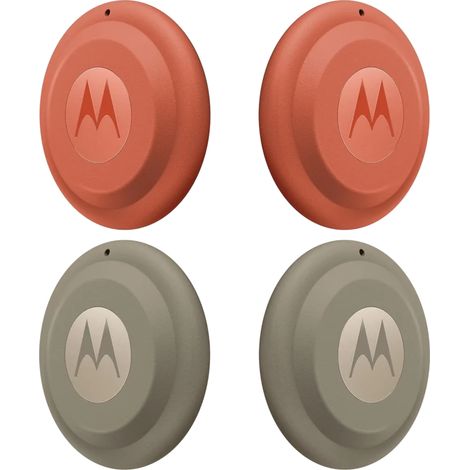 Moto Tag 2.0 da Motorola com Bluetooth 5.4 + UWB (Pack 4) Vermelho e Cinzento