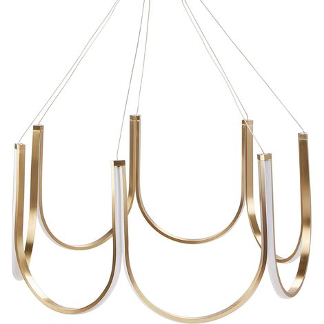 Lampada a sospensione lampadario di classe Alluminio Oro Illuminazione LED Perqueno