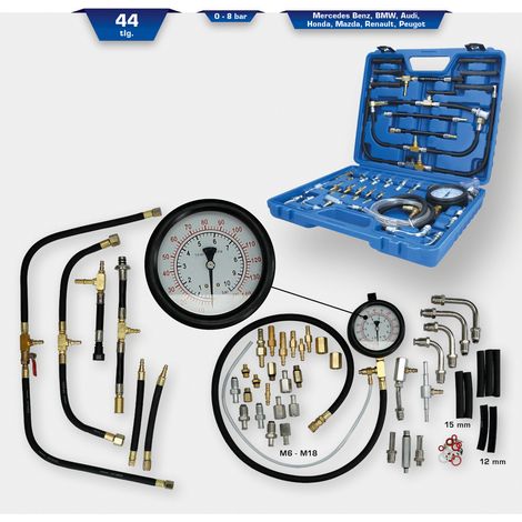 Brilliant Tools Benzindruck-Prüfer-Satz, 0 - 8 bar, 44-tlg (1/5)