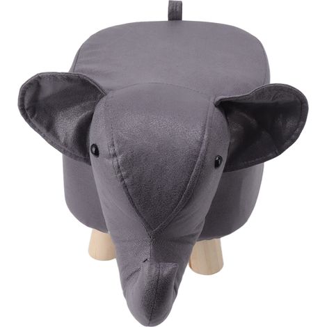 Tabouret éléphant en forme d'animal, antidérapant, silencieux, confortable, stable et multifonctionnel, mignon et idéal pour les enfants, gris foncé. (1/5)