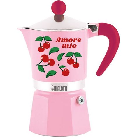 BIALETTI CAFETIÈRE MOKA RAINBOW DOLCE FAR NIENTE 3 TASSES BLEUE AVEC CITRONS EN ALUMINIUM 130 ML MANUELLE PRÉPARATION DE CAFÉ EX