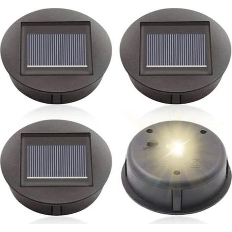 Lampadine solari di ricambio - Confezione da 4, luci solari a LED impermeabili da 8 cm, adatte per giardini e terrazze. (1/2)