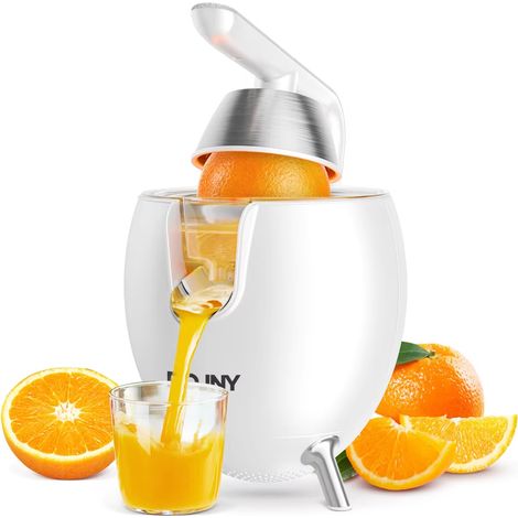 Presse-agrumes électrique 850 W en inox, extracteur pour oranges, citrons et agrumes avec levier de pression robuste (1/5)