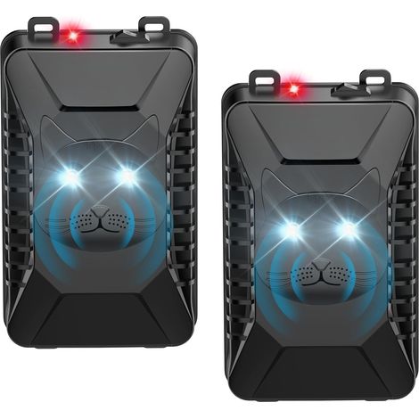 Répulsif anti-rongeurs pour voiture, lot de 2, à ultrasons, avec lumière stroboscopique, fonctionne sur piles. Éloigne les souris du moteur, des pièces, à l'intérieur comme à l'extérieur. (1/5)