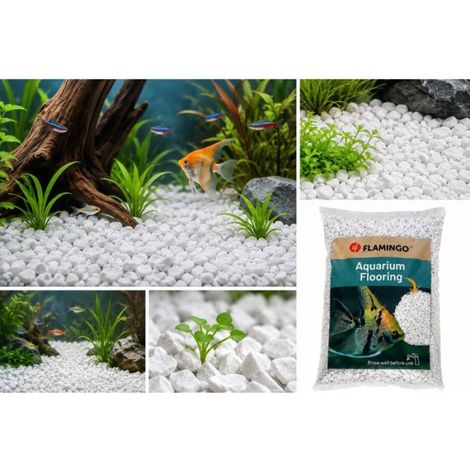 Gravier décoratif blanc pour aquarium 10 kg (1/4)