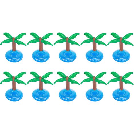 Lot de 10 porte-gobelets gonflables en PVC, tapis flottant pour gobelets, idéal pour la piscine, les fêtes et la plage.