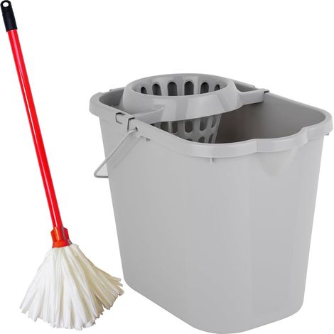 1 x Flock Strip Floor Mop Super Absorbent With Flock Head & Handle (1/2)