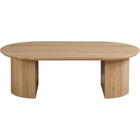 Couchtisch VAGOS – Farbe Natur Eiche – Rechteckiger Couchtisch 120x70 cm – MDF – Modernes und warmes Design