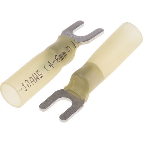 Cosse à fourche à sertir RS PRO Isolé, Jaune 10AWG 6mm² 12AWG 4mm²