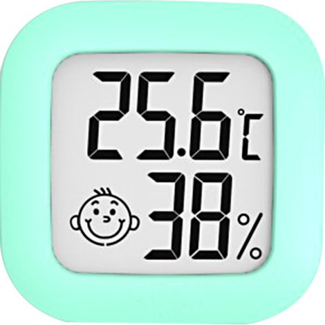 Innenhygrometer-Thermometer mit Temperatursensor (-10 °C bis 70 °C) und Feuchtigkeitssensor (10 % rF bis 99 % rF). (1/5)
