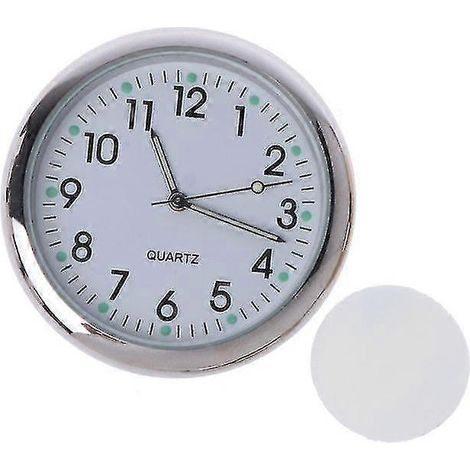 Universelle Autouhr zum Aufkleben, elektronische Uhr, nachleuchtende Armaturenbrettdekoration für SUVs-White