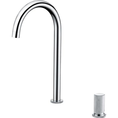 Robinet d'évier monocommande 35,5 cm – Finition chrome – Bec haut pour grands récipients – Cartouche céramique 25 mm - GCM001 (1/2)