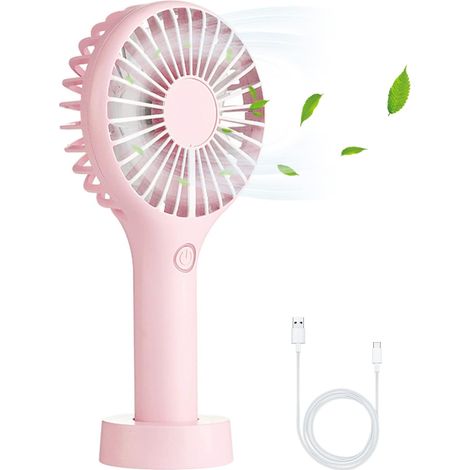 Ventilador portátil, silencioso, suspenso, 3 velocidades ajustáveis, recarregável via USB
