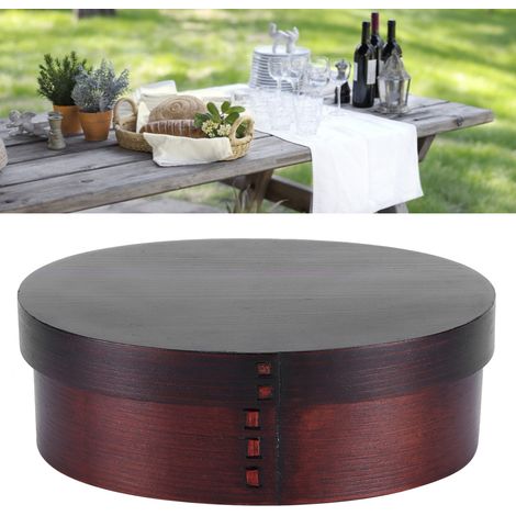 Boîte Bento Bois 17.5x13.5cm pour Déjeuner École Bureau - Récipient Repas Portable Étudiant Travailleur (1/5)