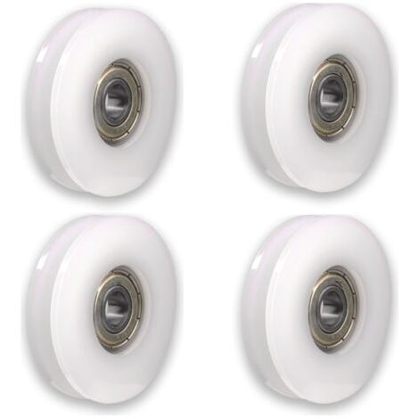 BUNTHAUS Lot de 4 roulettes en nylon avec rainures Pour portail coulissant, barres d'angle, tiroirs5x30x6mm (1/5)