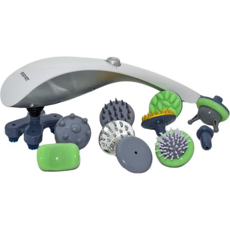ZENET ZET-718 Elektrisches Handmassagegerät – Vibrations Massagegerät für Rücken, Nacken, Schultern und Beine mit 10 Massageaufsätzen (1/5)