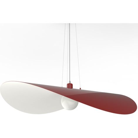 LUMICOM PIUMA Sospensione, 1X E27, max 42W, metallo, rosso bianco, D.90cm (1/3)