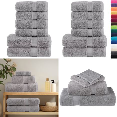 6 tlg. Premium-Handtuch-Set SOLUND Grau 600 g/m² - Baumwolle - Handtücher - Badtextilien - Duschtücher - Waschbare Handtücher - Home & Living (1/5)