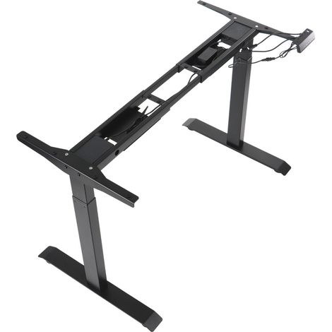 Escritorio (mesa) metálico de dos motores con estructura y ajuste eléctrico de altura, eléctrico PRATO 04-2T/B NEGRO (1/5)