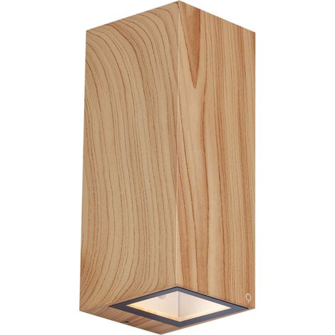 Skandinavische Wandleuchte Holz 2-flammig GU10 70mm IP54 - Baleno