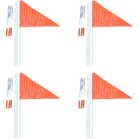 4X Drapeau de Sécurité avec Poteau, Drapeau de Vélo Haute Visibilité Réglable de 6 Pieds, Drapeau de Sécurité Imperméable Aux Couleurs Vives pour Vélo pour Enfants (1/5)