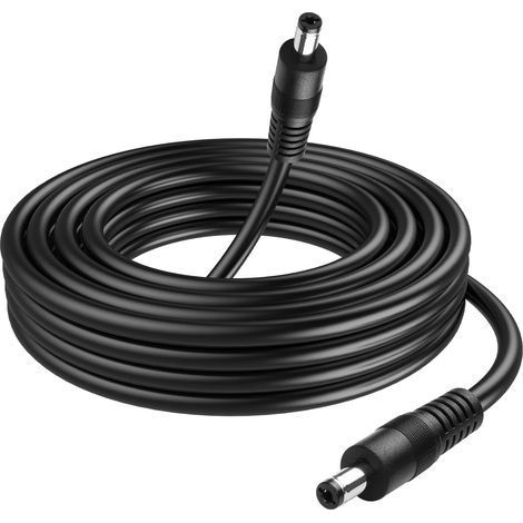 DC 5521 Power Cable (3 meters), 18 AWG, 5.5 mm x 2.1 mm, male-to-male, for LED, CCTV, car, monitor, etc., 10 m (1/5)
