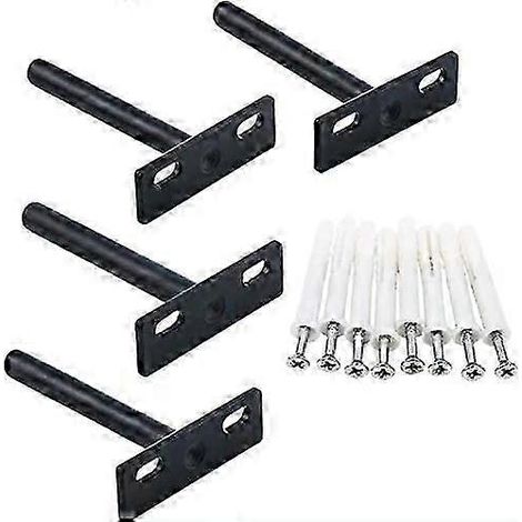 Supports d'étagère flottante (4 pièces, 10 mm), fixation murale invisible, avec 8 vis et 8 chevilles d'expansion. (1/5)